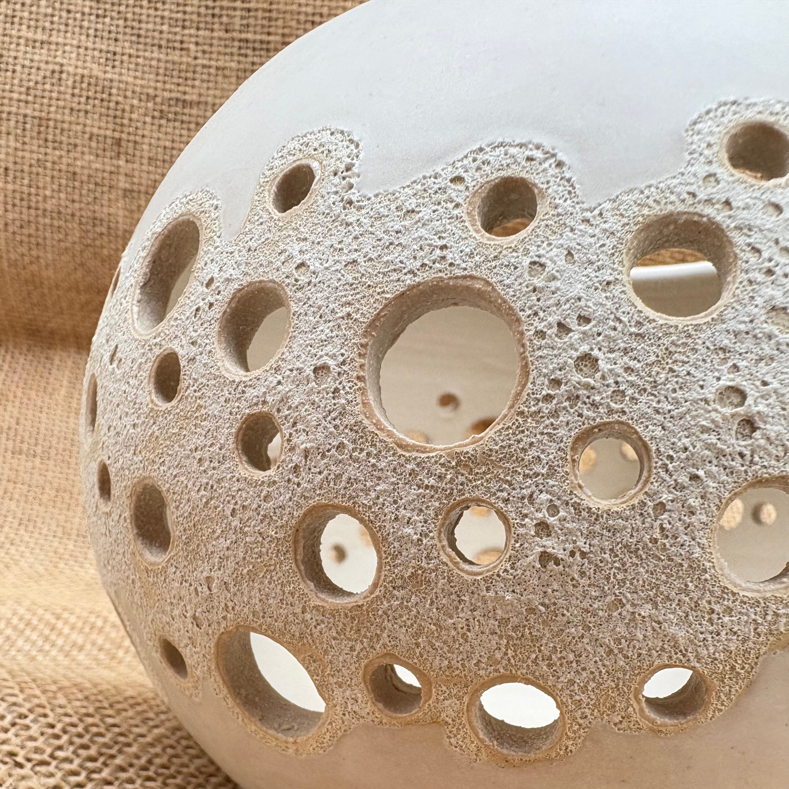 Stoneware Matt and Magma Glazed Tealight holder