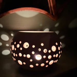 Stoneware Matt and Magma Glazed Tealight holder