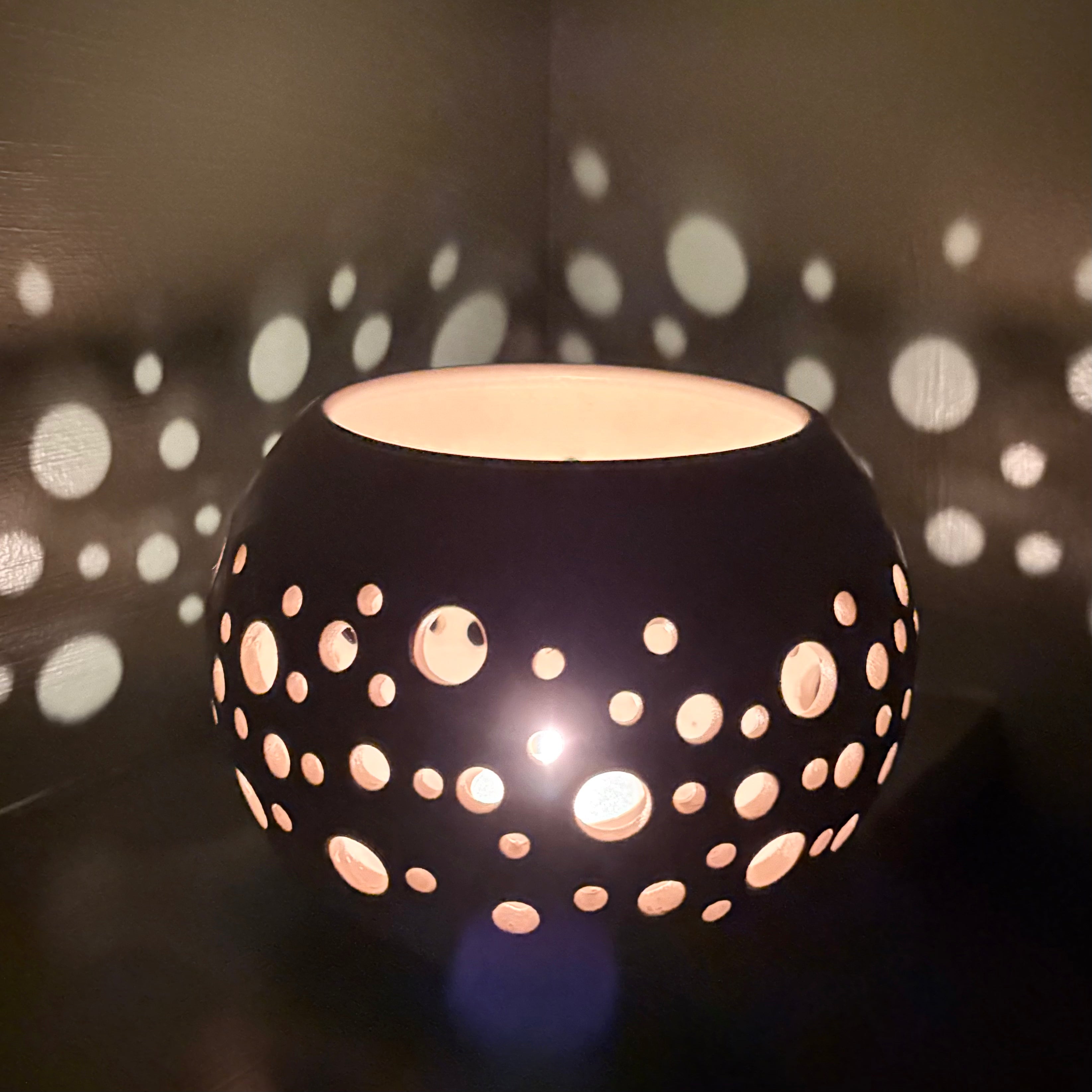 Stoneware Matt and Magma Glazed Tealight holder